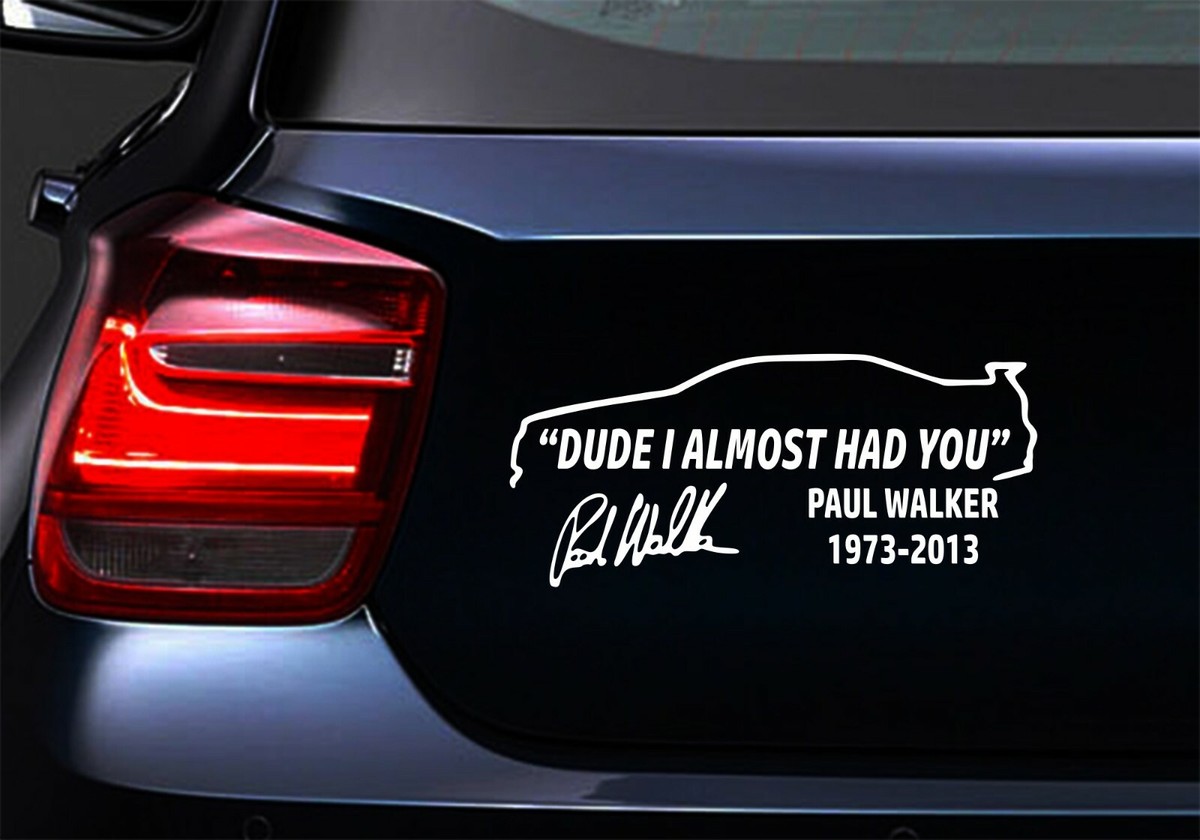 Paul Walker 'One Last Ride' Vinyl Decal | Cars Trucks Laptop Sticker Tribute