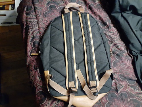 Knapsack Rucksack Backpack Bookbag, Student, Unknown Maker, Leather & Polyester - Picture 2 of 4