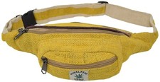 Plain Hemp Fanny Pack Bum Bag Adjustable Strap Outdoor Travel Festival Waist Bag