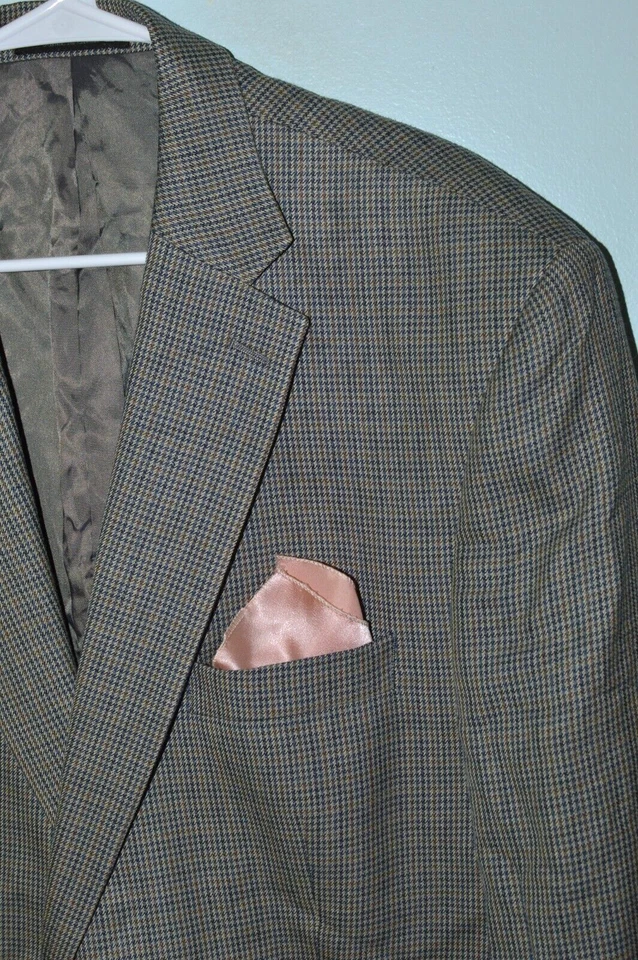 MINT 48L LAUREN RALPH LAUREN Men's Gray Hounds Tooth Check Silk Wool Sports Coat - Image 4 of 4