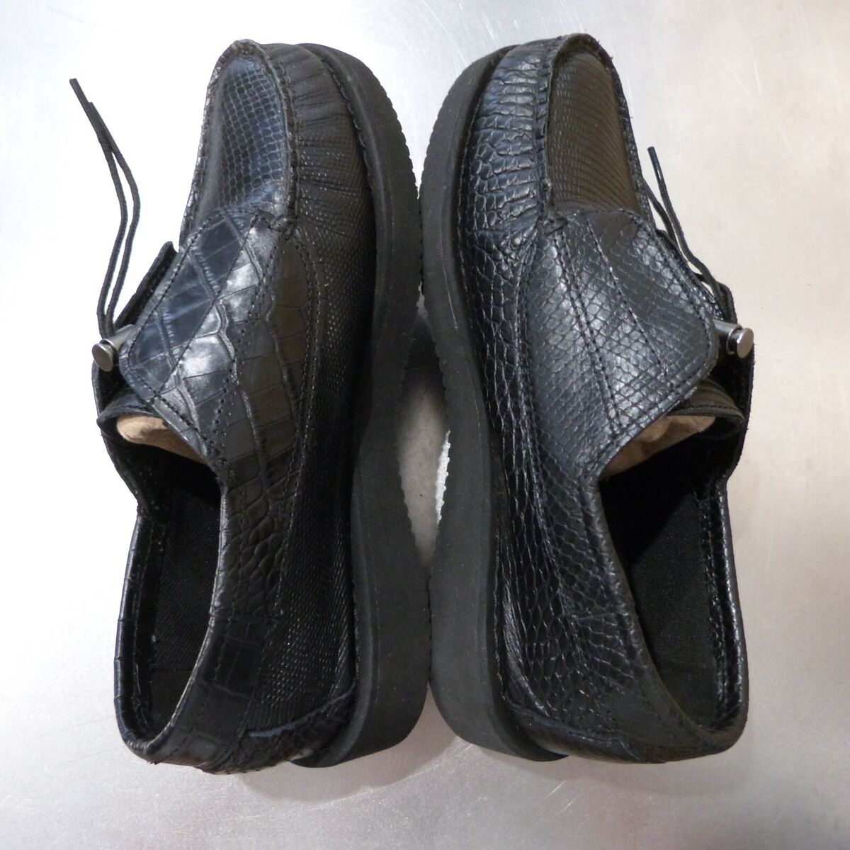 Engineered Garments × Sebago Black Coverdeck Exotic US Men's Engineered Garments × Sebago Black Coverdeck Exotic US Men's