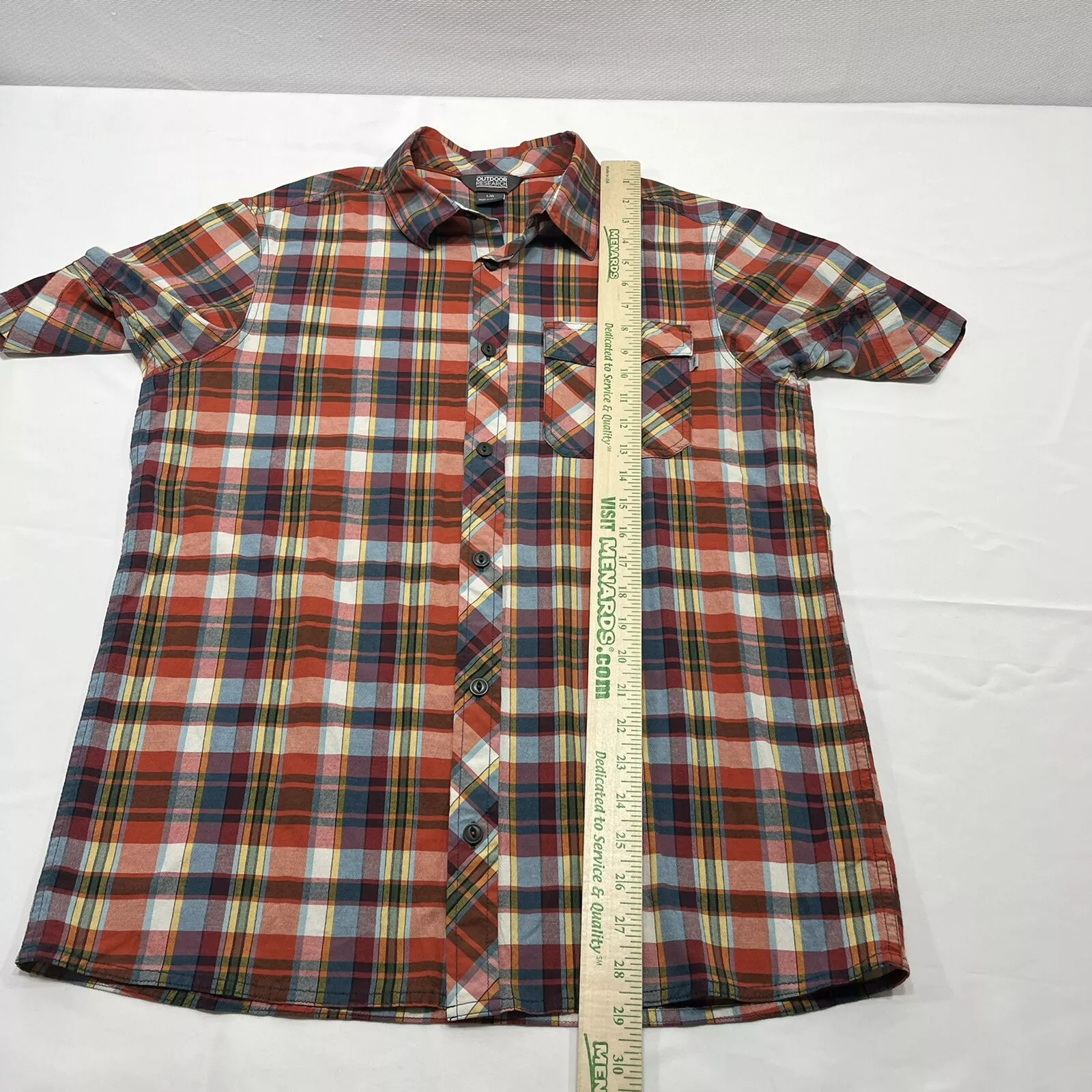 outdoor-research plaid nylon blend pale ale shirt