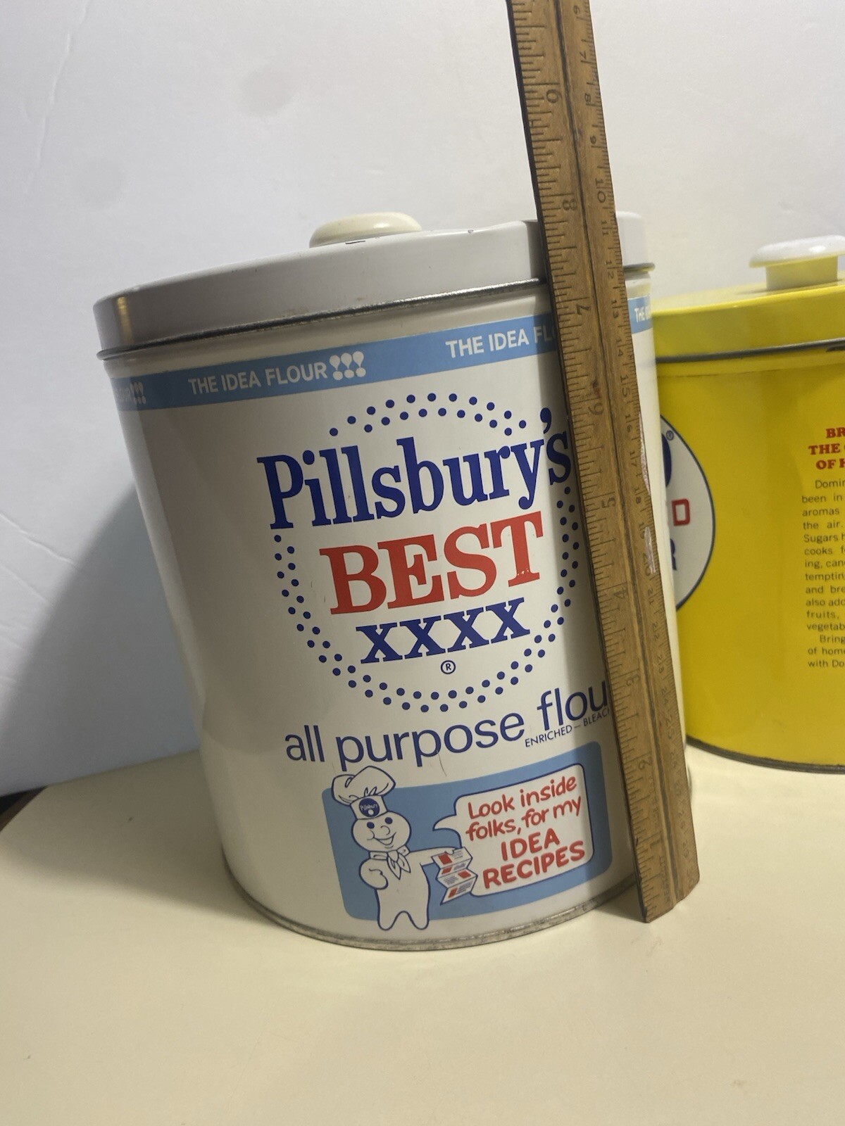 J L Clark Rockford Il USA Vintage Nesting Advertising Canisters Tins Pillsbury 