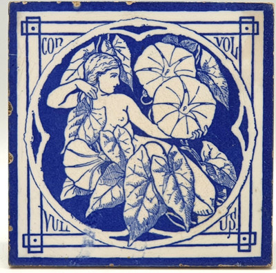 Arts & Crafts Minton Tile Spirits of the Flowers Convolvulus J Moyr Smith C1875