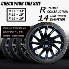 414 Wheel Covers Snap On Hubcaps Full Hub Caps Fit For 2000-2005 Toyota Echo