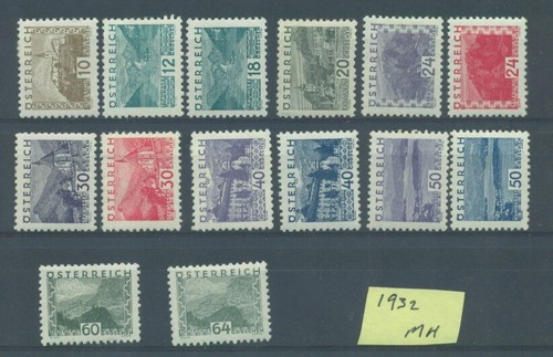 AUSTRIA 1932 Views (small format) Set of 14v Mint Hinged