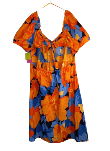 Tabitha braunes Damen KLEID Übergröße 20/22 W Blumenmuster Puffärmel hinten zum Binden - Bild 9 von 21