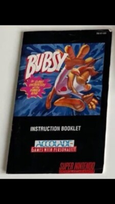 Jeu Super Nintendo (SNES) USA : BUBSY - Bon état, Cartouche Et Notice Incluses, Origine Japon