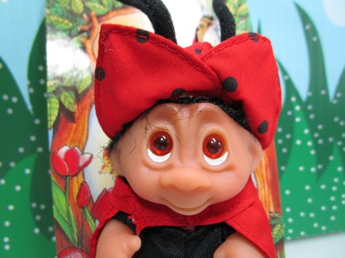 1985 LADY BIRD THE LADYBUG - 3" Dam Norfin Troll Doll Wildlife Series - NEW - Picture 3 of 7