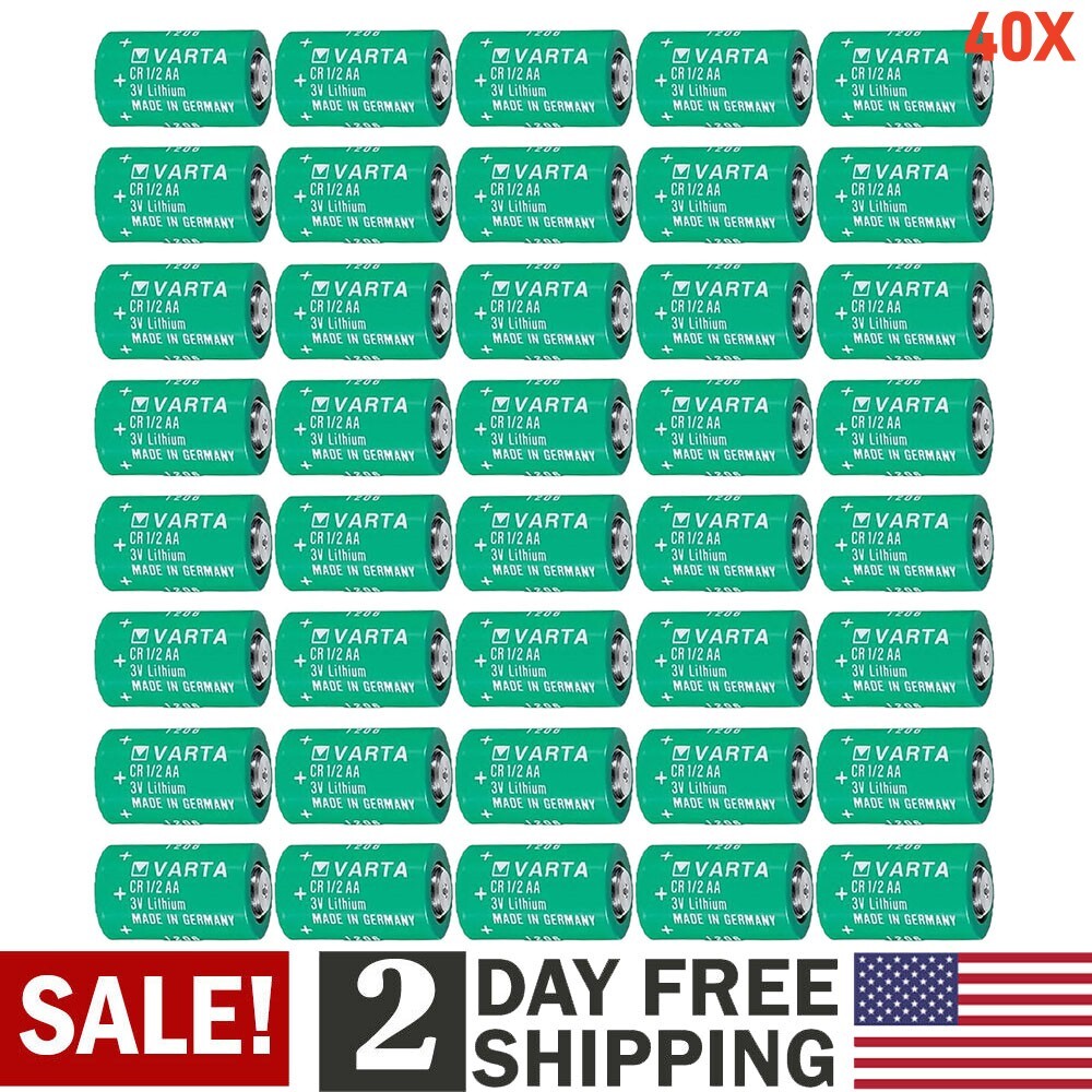 40X CR1/2AA 3V Lithium Battery 950mAh for VARTA CR1/2AA Battery US