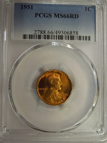 PCGS MS 66 Red 1951 Lincoln Cent