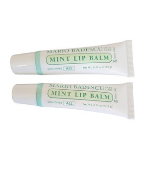 Mario Badescu Moisturizing Lip Balm for Cracked Lips, Mint 0.35 oz - 2 PACK