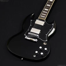 Grass Roots G-SG-STD Black Electric Guitar W/Gig Bag Shipping From Japan
