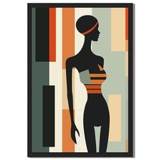 Geometric Silhouette Woman Wall Art Canvas Oil Paintings Reproduction