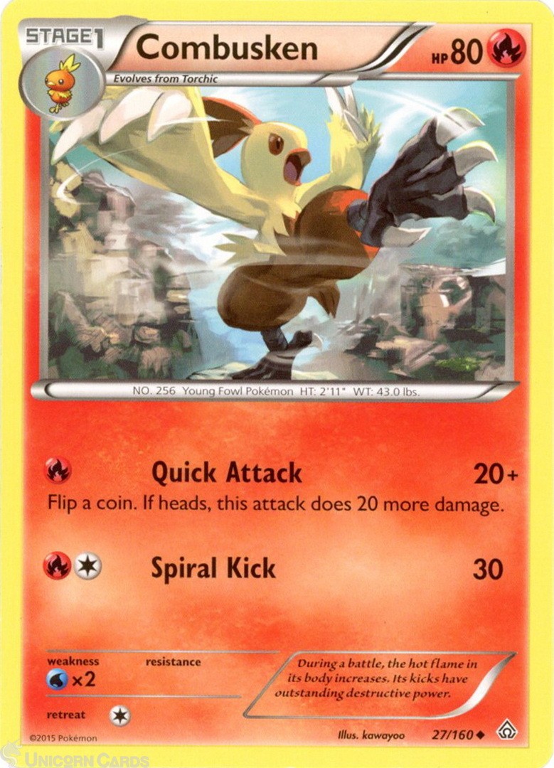 Combusken 27/160 : Uncommon Mint/Near Mint Pokemon Card : XY05: Primal Clash