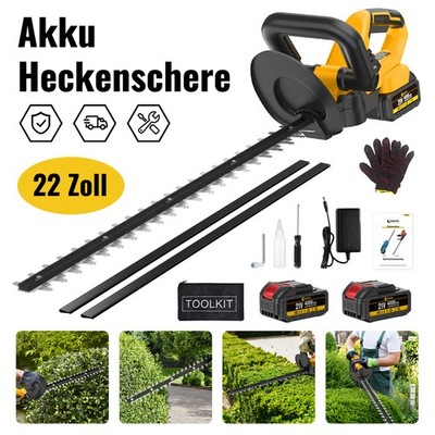 CONENTOOL Akku Heckenschere Heckentrimmer Heckenschneider mit 2 Akku+Ladegerät