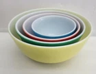 Vintage Pyrex Set of 4 Nesting Mixing Bowls Ovenware Primary Colors MADE IN USA