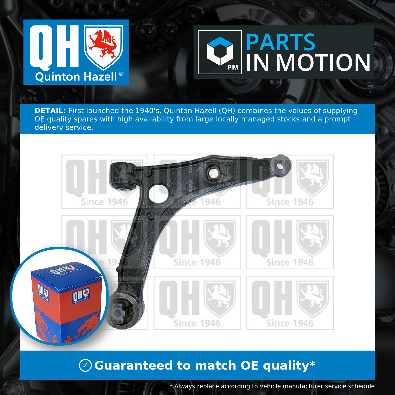 Wishbone / Suspension Arm Front Right QSA2470S Quinton Hazell Track Control New