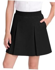 Girls School Uniform Skirts Pleated Pull-on Scooter Skorts 9-10 Years Black