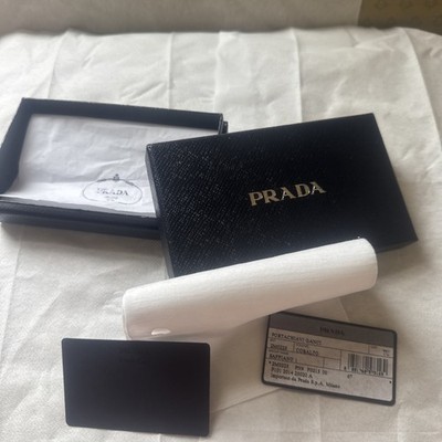 Prada leere Geschenkbox schwarz mit Karten und Staubverpackung Original 16x9x5 cm