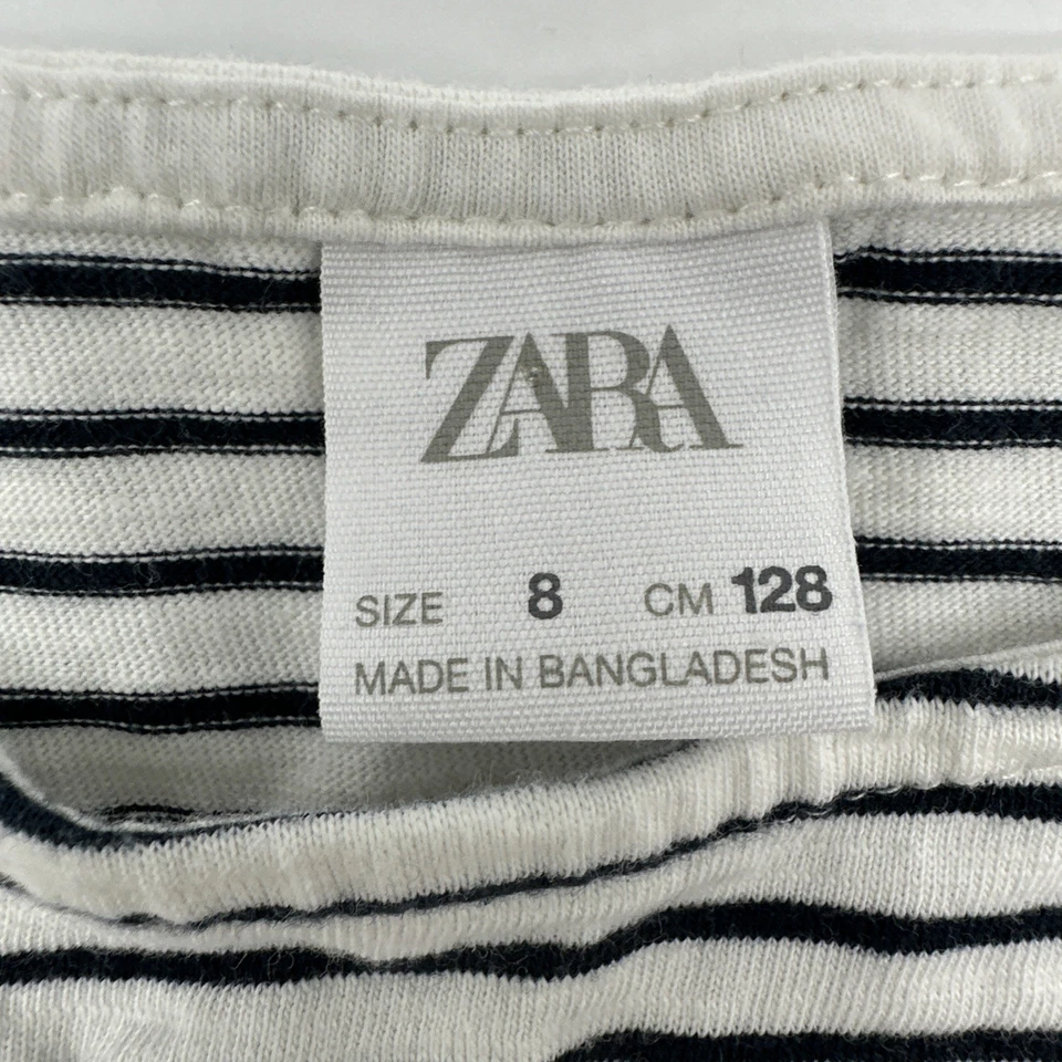Vestido Zara Niñas Talla 8 Rayas Blanco y Negro...#27189 Foto 3 de 4