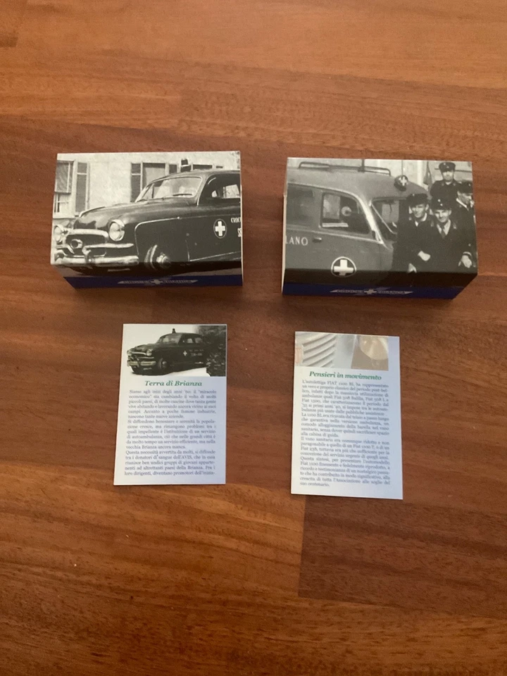 BRUMM FIAT 1400B 1956 CROCE BIANCA MILANO SERIE LIMITATA 1/43 + AMBULANZA - Immagine 4 di 4