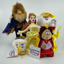 Disney Store Beauty  The Beast Cogsworth Lumi re Chip Mrs. Potts Bean Bag Plush