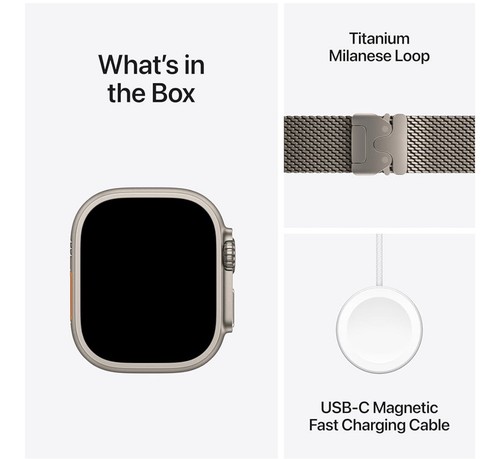 Cinturino Apple Watch Ultra 2 49MM Titanio Naturale Milanese A2986 Nuovo Sigillato - Foto 2 di 2
