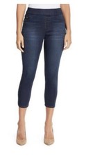 Nine West Ladies Heidi Pull-On Crop Pants 16 Dark Denim Comfy Stylish