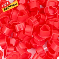 Tattoo Ink Caps Silicone Cups Red 200 Pcs with Base for Tattoo, Ink... 