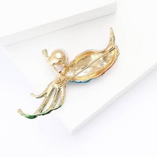 Classic Rhinestone Bird Brooches For Women Unisex Pearl Animal Pins Banquet
