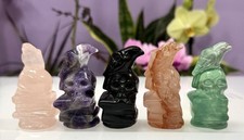 Venta al por mayor Lote 5 piezas Calavera de cristal natural con energía curativa de cuervo