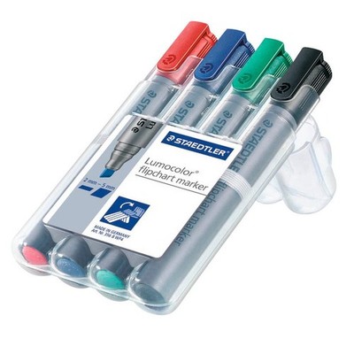 STAEDTLER Lumocolor Flipchart-Marker farbsortiert 2,0 - 5,0 mm, 4 St.