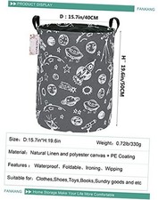 Storage Basket, Nursery Hamper Canvas Laundry Basket Foldable Space Planet