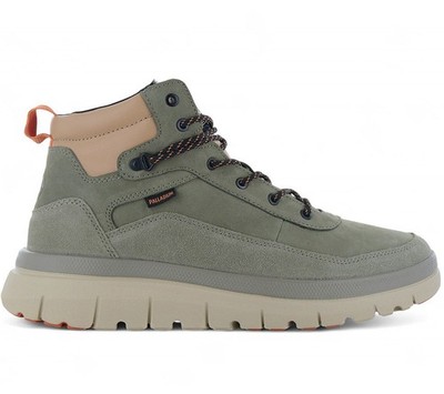 PALLADIUM Pallaflex Cuff M - Herren Sneaker Freizeit Schuhe Leder Grün 09509-399