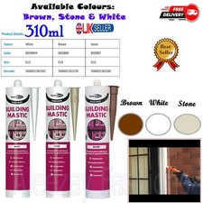 Bond It Building Mastic Silicone Sealant EU3 Build-Mate Exterior Pointing 310ml.