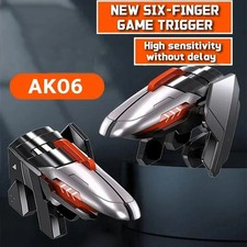 AK06 6 Fingers Mobile Phone Gaming Trigger Joystick Gamepad Aim Shooting L1R1 Ke