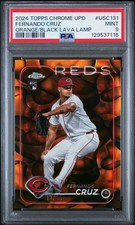 2024 Topps Chrome Update Fernando Cruz RC #USC131 Orange Black Lava 12/15 PSA 9