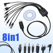 8 in 1 USB Programming Cable CD Firmware For Baofeng Motorola Kenwood HYT Radio