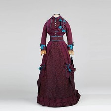 1870s Afternoon Dress Victorian Edwardian Duchess Visiting Costume Renaissance