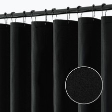 Black Extra Long Linen Shower Curtain, 108 Inch Long Heavy Duty Fabric Shower...