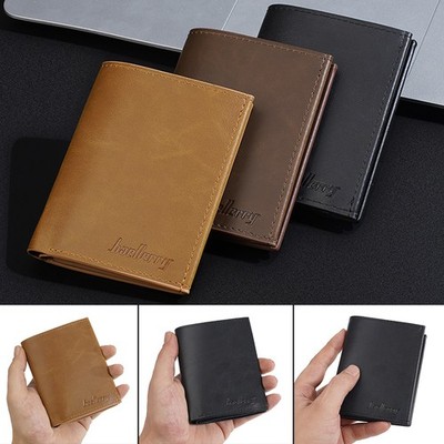 Men Minimalist Leather Trifold Wallet Credit Card ID Holder Cash Purse Clutch US