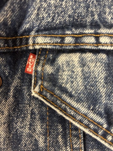 Vintage 1970’s Levis Denim Jean Jacket Sherpa Lined Kids size M Youth Trucker - Picture 4 of 7