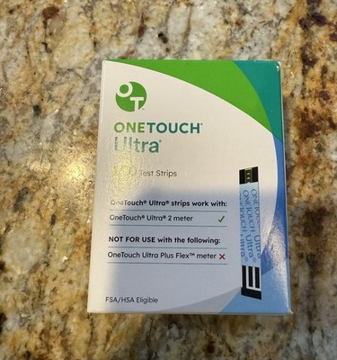 One Touch Ultra Blue Blood Glucose Test Strips - 100 Count (22895) 3/26