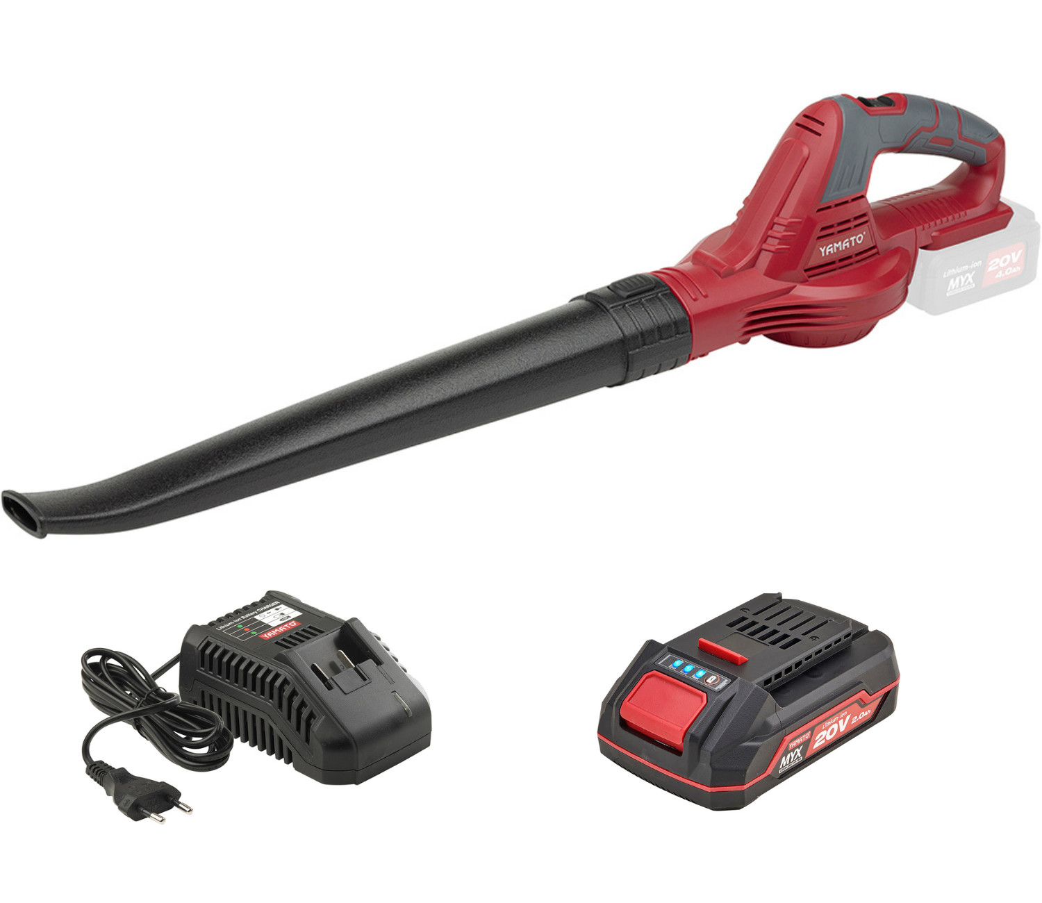 Soffiatore a Batteria 20V con Batteria 4Ah + Caricabatteria Per Foglie Giardino