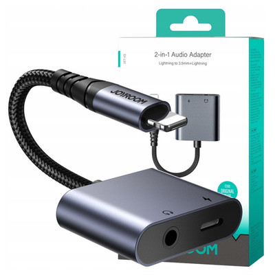 Joyroom SY-L01 2in1 Audioadapter Lightning auf 3,5 mm + Lightning (schwarz)