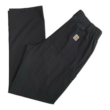 Carhartt Men's Black Pull On Work Pants Elastic Waist Drawstring Utility Scrub