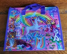 Lisa Frank Trifold Portfolio 2016 Rainbow Unicorn Folding Binder w/ Marker