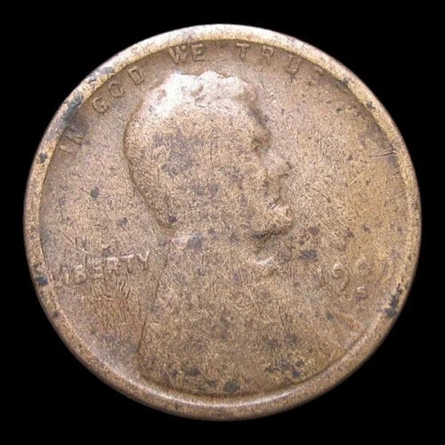 1909-S Lincoln Cent Wheat Penny ---- Nice Details Coin ---- #KK577