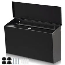 Locking Wall Mount Mailbox for Outside 15. 35 x 9. 45 x 3. 94 Inch Large Capa...